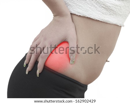 Pain in a woman abdomen