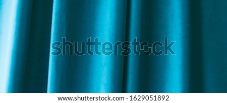 Decoration, branding and surface concept - Abstract blue fabric background, velvet textile material for blinds or curtains, fashion texture and home decor backdrop for luxury interior design brand
