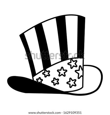 hat in american flag colors on white background vector illustration design