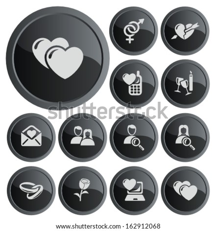 Love and dating button set