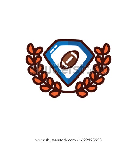 american football sport balloon in emblem vector illustration design
