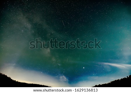 Milky Way and  Jupiter planet in the night sky.