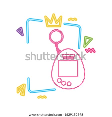 video game mascot nineties style isolated icon vector illustration design