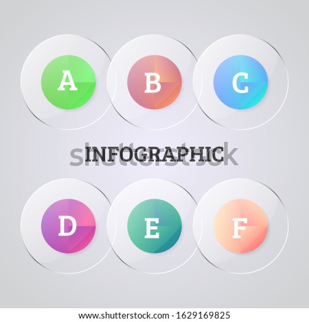 3D Circle Glossy Color Infographic Element Vector Design