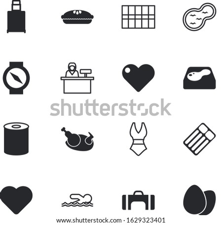 holiday vector icon set such as: eggshell, shopping, glamour, human, metal, plane, collection, suitcase, direction, man, customer, body, arrow, accommodation, fruit, bra, package, life, medicine