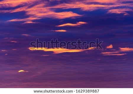 The purple dawn with abstract clouds