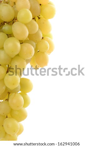 Picture of bunch of white grapes with text space