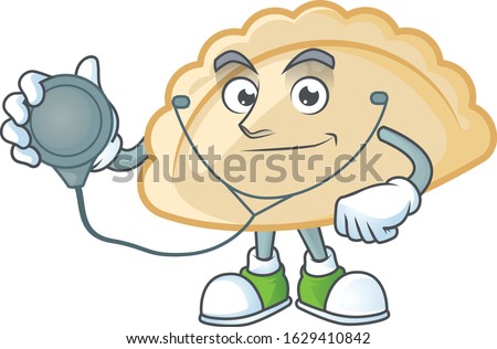 Pierogi cartoon character style in a Doctor costume with tools