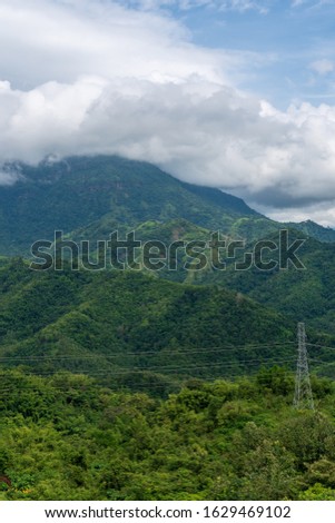 beautiful mountains view with blue sky green forest at Khao Koh, Phu Tub Berk, Phetchabun, Thailand 
