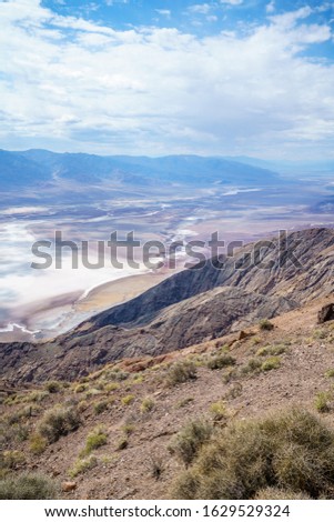 badwater basin from dantes view in death valley national park in california in the usa