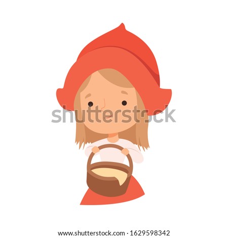 Little Red Riding Hood Character from Fairy Tale Vector Illustration