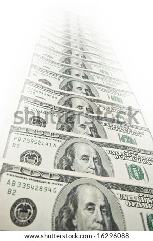 American dollars dissappearing in the perspective view