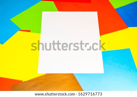 fine mockup with white space on multicolor background