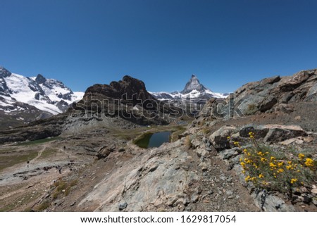In Zermatt, Switzerland.On a clear day, the beauty of the Matterhorn began to shine in the summer, which is the dream destination for many people.