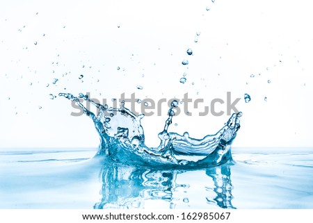 water splash isolated on white background Royalty-Free Stock Photo #162985067