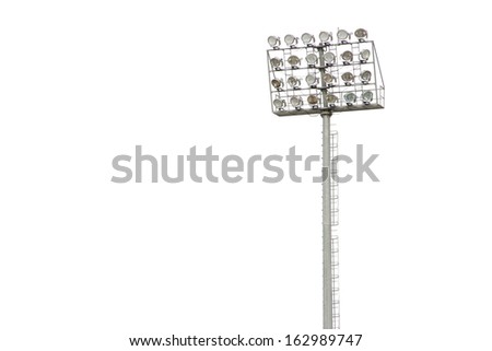 Stadium lights, isolated on white background Royalty-Free Stock Photo #162989747