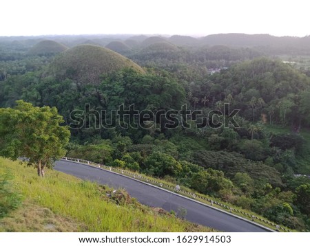 View of the Chocolate Hills in Bohol Philippines
