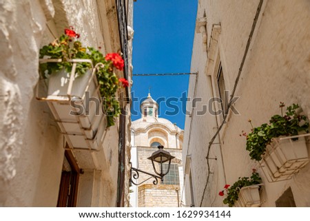 An old church in Locorotondo, a charming white village in Puglia (Apulia, Italy)