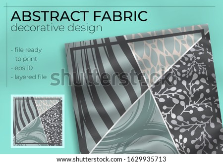 Abstract Fabric Decorative Design with Realistic Mock up for Printing Production. Hijab , Scarf , Pillow , etc.