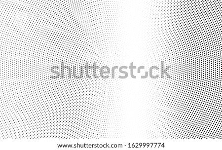 Black and white vector halftone. Subtle half tone shade texture. Retro comic effect overlay. Vertical dotted gradient. Dot pattern on transparent backdrop. Dynamic halftone perforated texture
