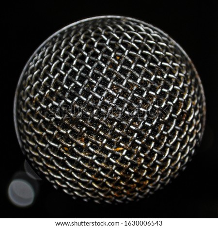 
Dirty microphone close up