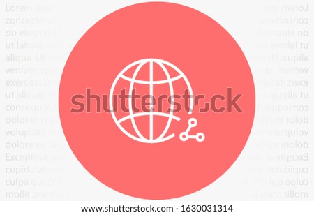Internet Globe line and arrow "Go to web" - website icon. line Internet Globe icon and arrow that Internet clicks on it. line Black pictogram isolated on white line Internet background.