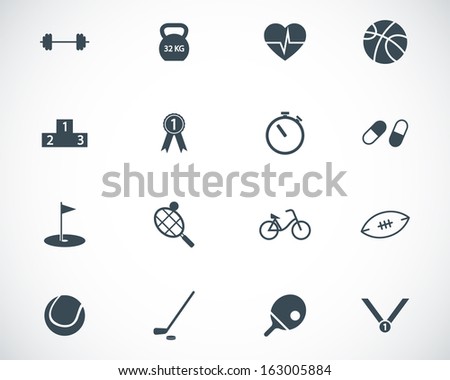Vector black  sport icons set