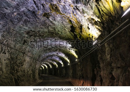 Picture of an old tunnel dig in the heart of the Alps.