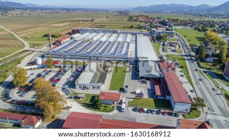 An aerial shot of an industrial facility in Slovenia