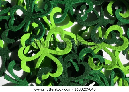 Decorative Green Felt Three Leaf Clovers