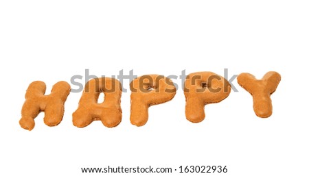 chocolate letters isolated on white background
