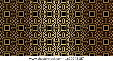 Luxury Traditional Ornamental Design. Modern Seamless Geometry Pattern.  Illustration. For Interior Design, Printing, Web And Textile Design. Black gold color.