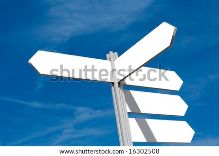 Blank Directional Sign Post