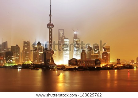 Beautiful Shanghai Pudong skyline