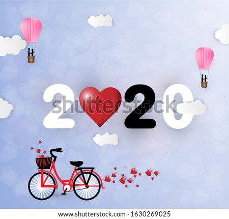 vector illustration graphic design  valentine's day  postcard,paper art for background.