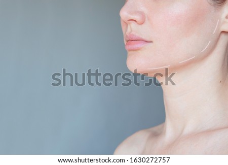 
drooping chin in a woman of forty Royalty-Free Stock Photo #1630272757