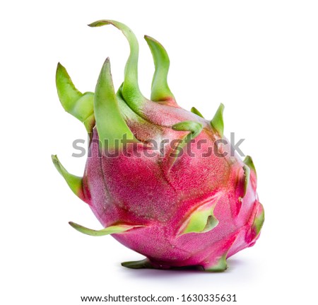 clipping path dragon fruit isolated on white background