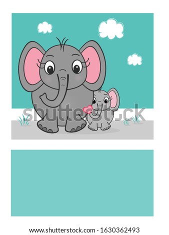 Elephants with heart - small and large elephant