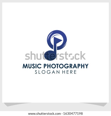 music photography logo design vector, studio logo design template