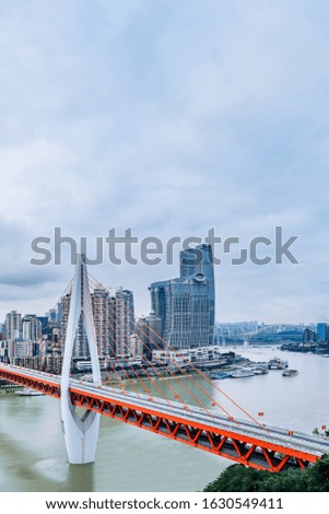 High rise buildings and bridge in Chongqing, China