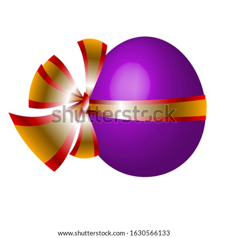 Easter egg with a bow.