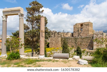 Byblos, Lebanon - one of the oldest continuously inhabited cities in the world, and UNESCO World Heritage Site, the Old Town of Byblos is one of the most important historical sites in Lebanon Royalty-Free Stock Photo #1630578382