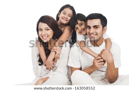 Portrait of a happy family smiling