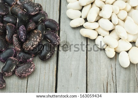 beans on old wooden table