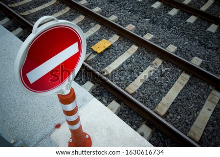 railway no enter sign plate