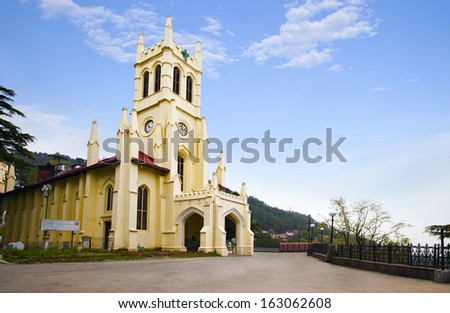 Christ Church, Shimla, Himachal Pradesh, India Royalty-Free Stock Photo #163062608