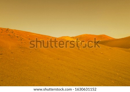 Landscape on planet Mars , desert and mountains on red planet, Editing in image software