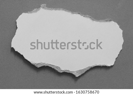old torn paper on gray background with copy space for text