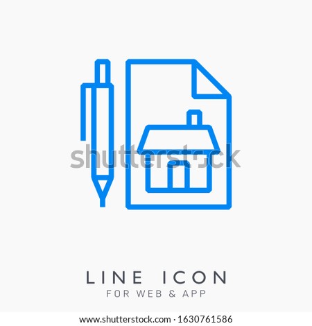 Planning architect construction vector line icon. Technicap project pictogram. Building plan symbol.