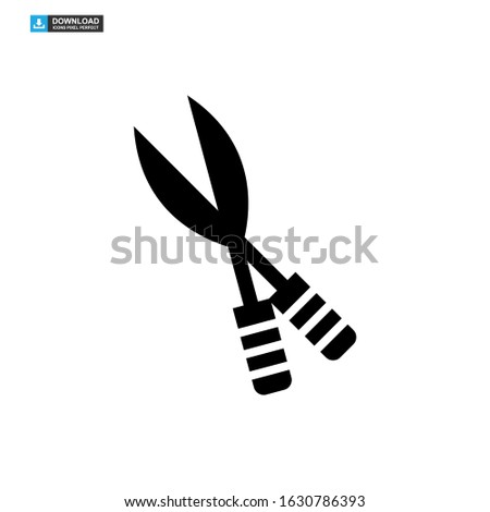 Secateurs garden scissors icon or logo isolated sign symbol vector illustration - high quality black style vector icons
